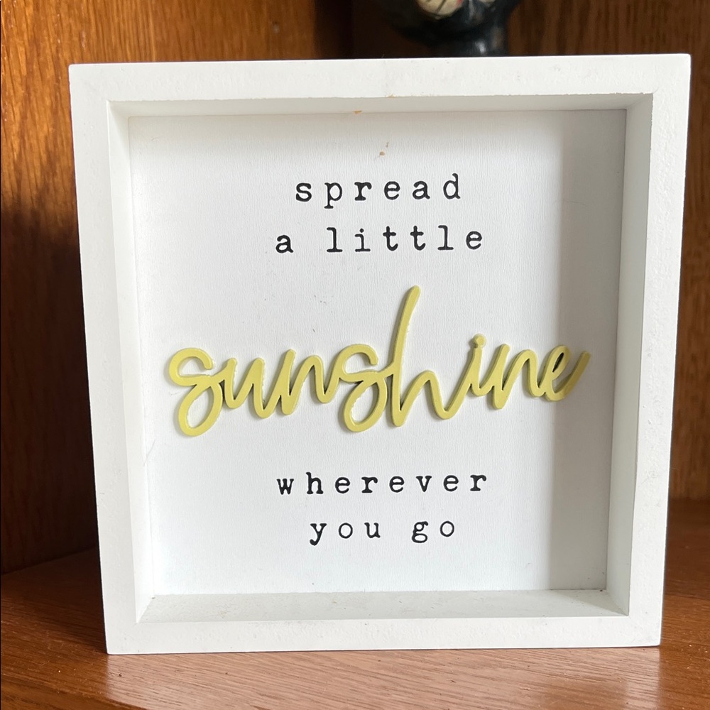 Spread a Little Sunshine Framed Wall Sign - Yellow & White